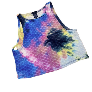 *NWT* JUSTIFY Tie Dye Honeycomb Crop Tank